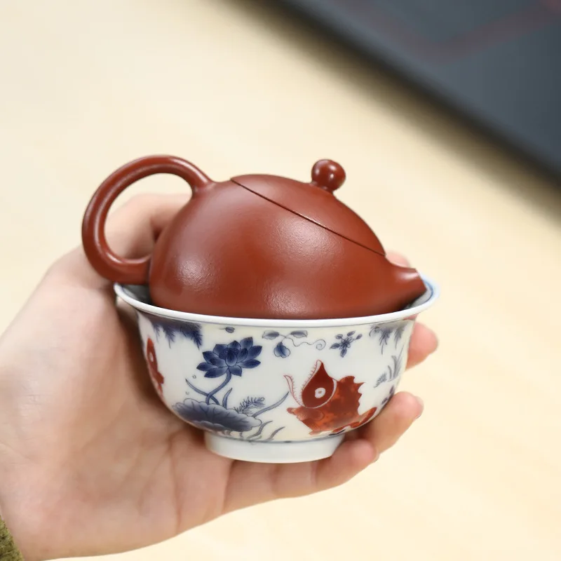 Yixing Zisha pot, onepot and one cup gift box, raw ore Zhu Ni Xishipot 120ml Kung Fu tea set gift wholesale