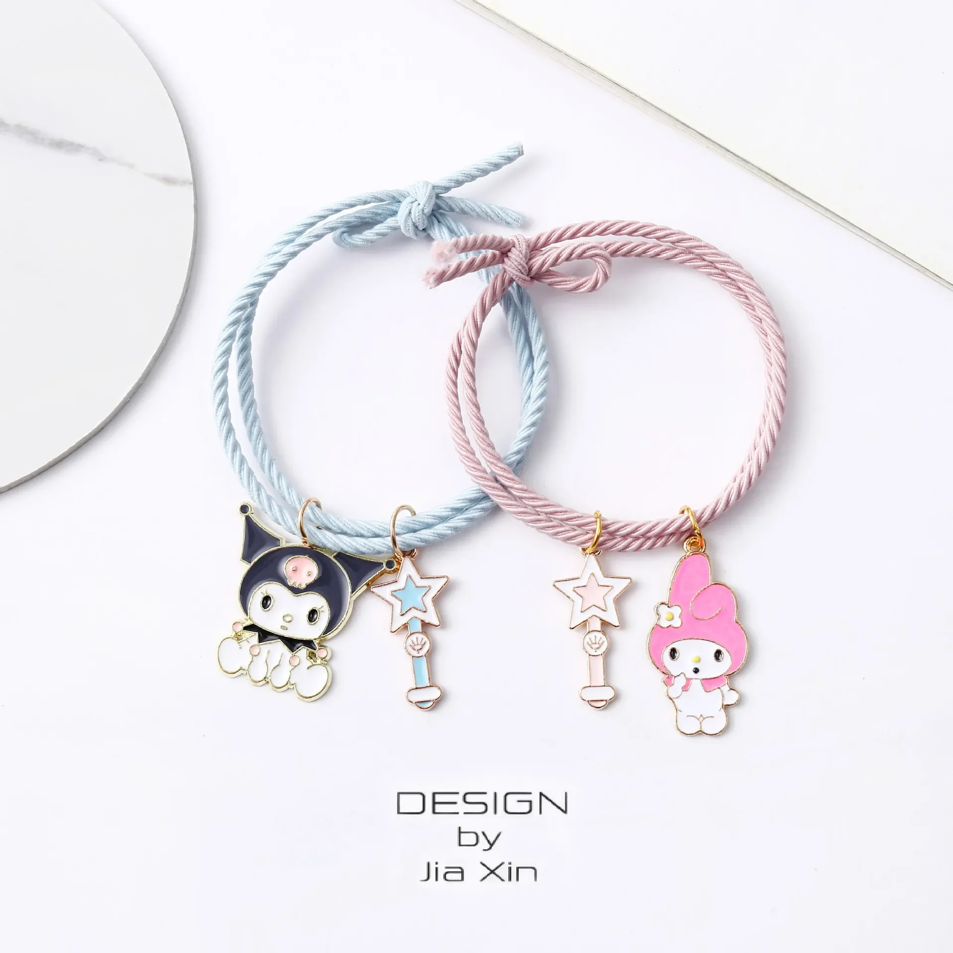 Sanrio Anime My Melody Kuromi Cute Cartoon Couple Bracelet Hand Men Women Gift Girls Kawaii Rubber Band Gifts Toys