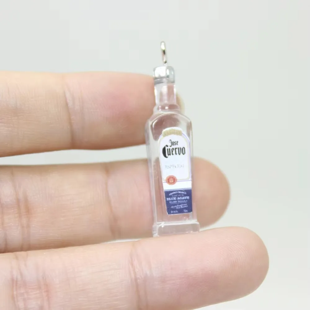 10Pcs/Lot Resin Simulation 3D Alcohol Charm Liquors Bottle Pendant For Earring Bracelet Keychain Diy Jewlery Findings