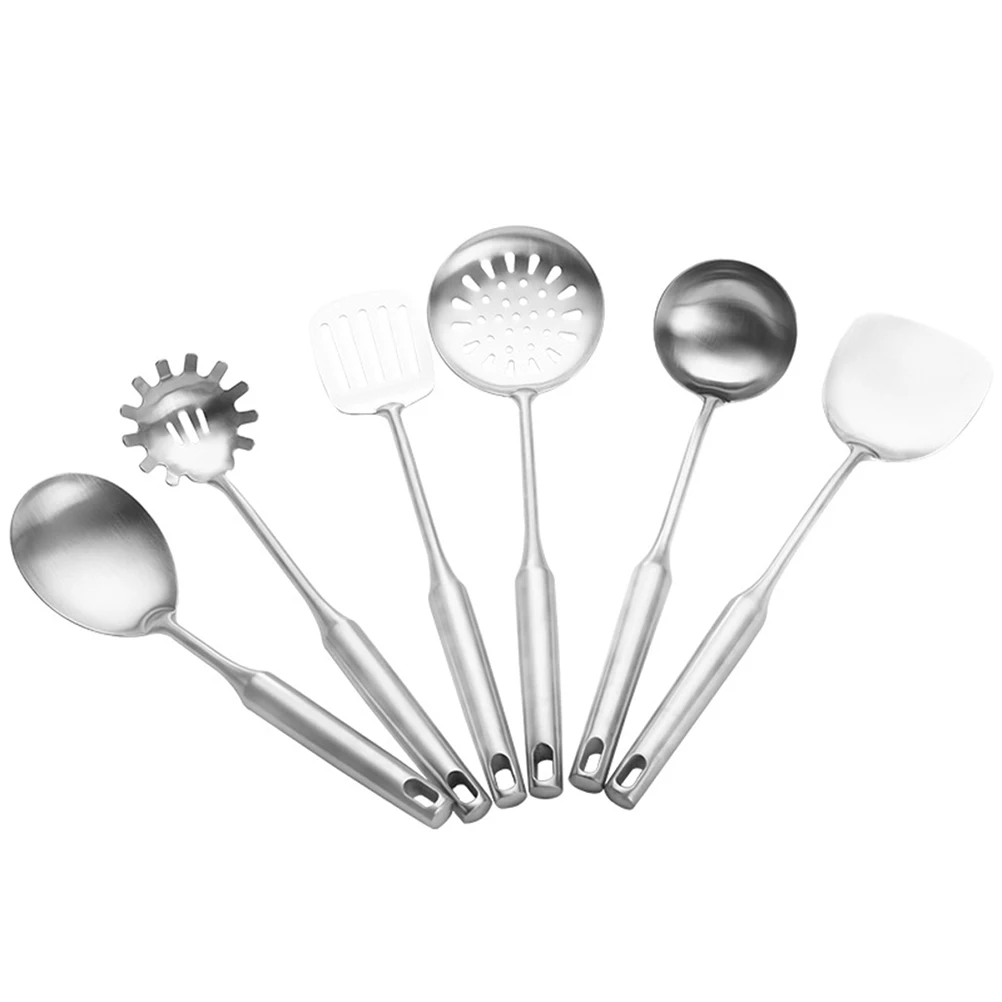 

304 Stainless Steel Wok Spatula Long H Turner Heat Resistant Lightweight Hollow Design Dishwasher Safe Cooking Tool