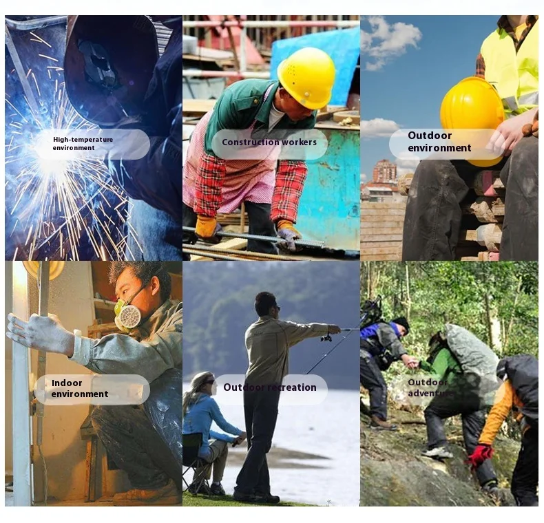 Men's Air Conditioning Clothing Outdoor Work Intelligent Adjustable Cooling Fan Collar Jacket Retro Color Blocked Men's Clothing