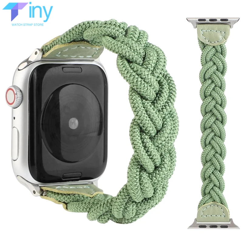 Braided Strap For Apple Watch Band 44mm 40/41mm 45/49mm Elastic Solo Loop Woven Bracelet for iWatch Ultra 2 Series 9 8 SE 7 6 5