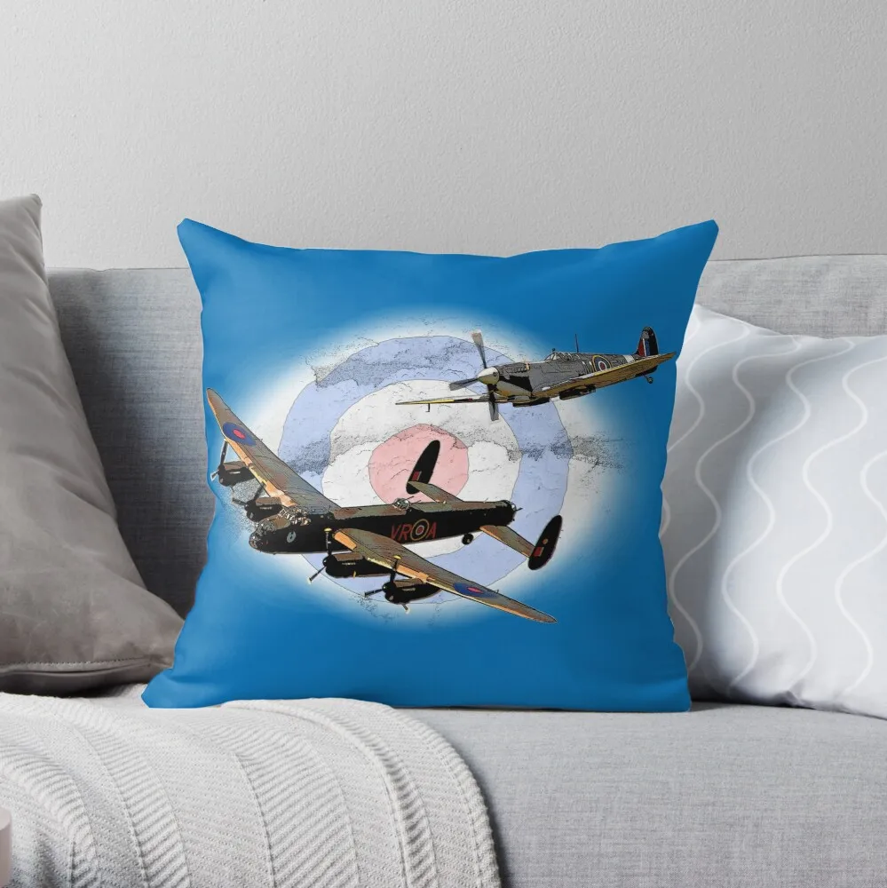 

SPITFIRE AND LANCASTER aircraft Throw Pillow pillow cover cushion cover luxury