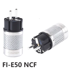 Furutech Schuko FI-50 NCF Carbon Brazing Rhodium Plated Fever US/EU Plug HIFI Speaker Power Cord Connection Connector