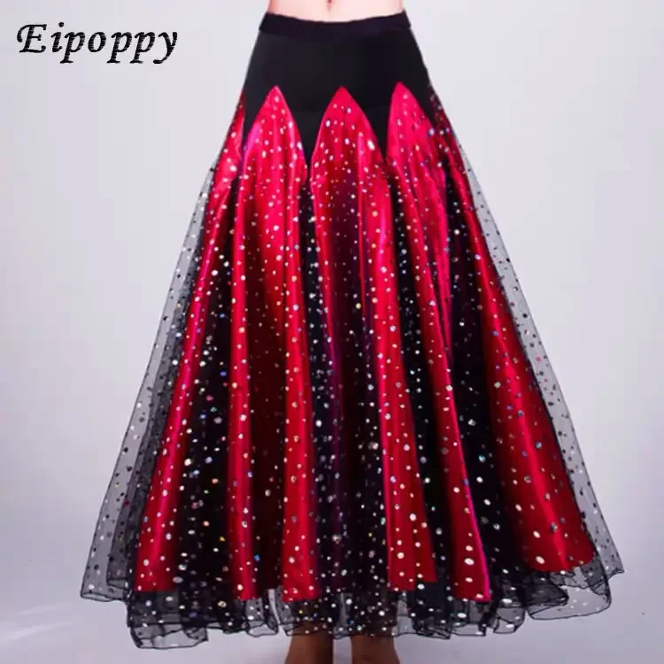 Gonna lunga moderna con orlo largo gonna da ballo sociale da donna abito da ballo moderno