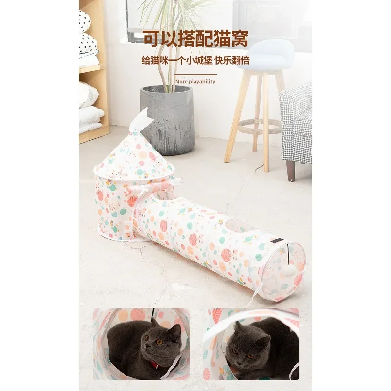 Cat Bed Play Tunnel Mat Pets Kitten Puppy Rabbits Home Foldable Soft Cat Tunnel Tubes Toys Pet Playing Bed Gift