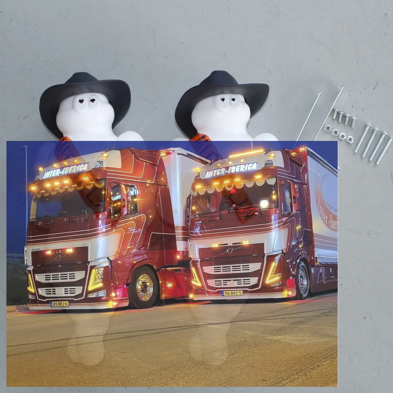 Bibendum-Luz LED decorativa para Tractor, lámpara blanca de 14 ", 2 piezas, camión