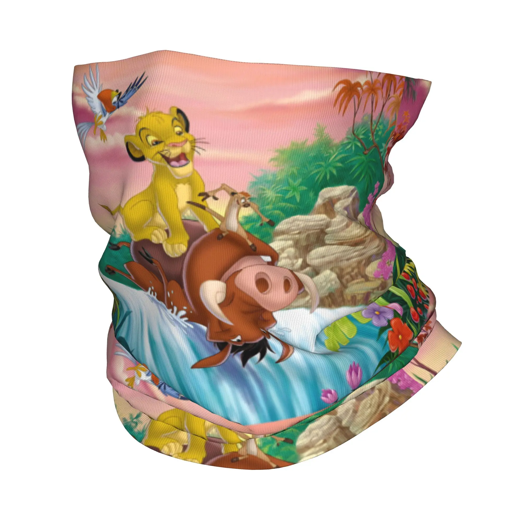 

Custom Lion King Hakuna Matata Cartoon Anime Neck Gaiter Men Women UV Face Shield Winter Bandana Scarf for Hiking
