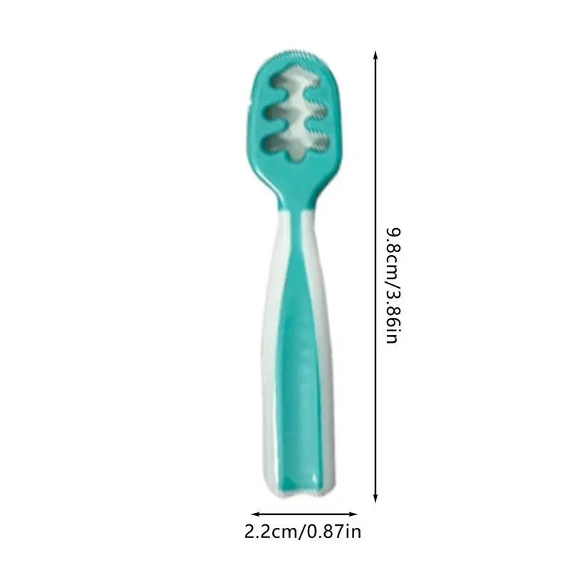 2Pcs Self Feeding Baby Spoon Teething Spoon Self Feeding Weaning Spoons for 6+ Months Babies Pureed Foods Feed Training