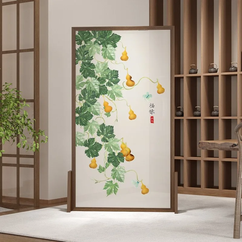 New Chinese-style Fulu screen partition, living room entrance, home blocking, study, tea room, solid wood semi-transparent movab