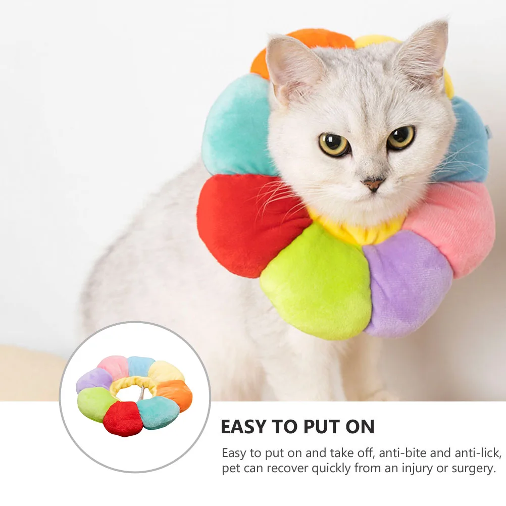 

Sunflower Surgery Recovery Pet Collar Anti-Bite Anti-Scratch Protective Cover For Dogs Cats Wound Healing Neck Cone