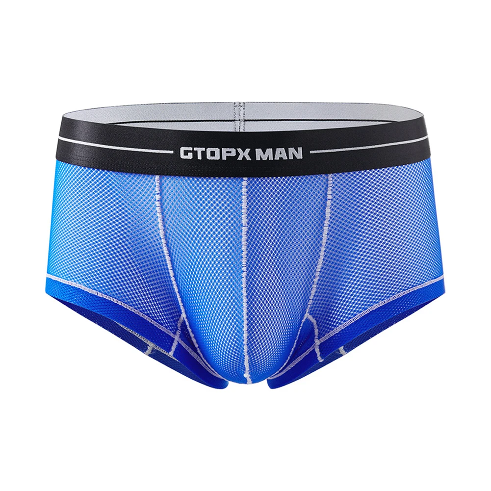 Sexy Men Mesh Thin Pouch Low Waist Briefs Underwear Lingerie Panties Breathable Jockyshorts Men