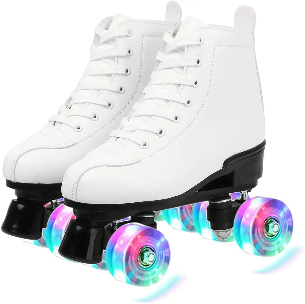 Top Double-Row Leather Roller Skates for Women and Men