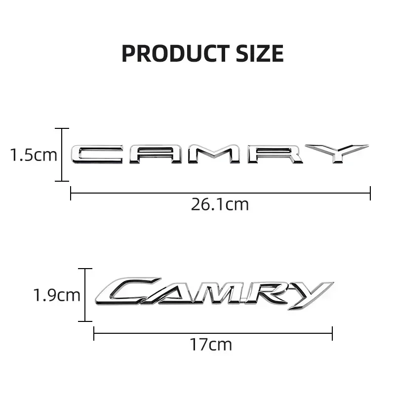 3D ABS high quality for Toyota Camry car Letter front Emblem Rear tail trunk Decals badge sticker Decal styling car Accessories