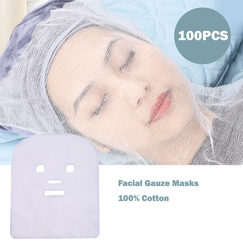 100Pcs Facial Gauze Masks Face Slimming Remove Eye Pouch Skin Care Mask Beauty Seaweed Gauze Mask Beauty Tools Wholesale