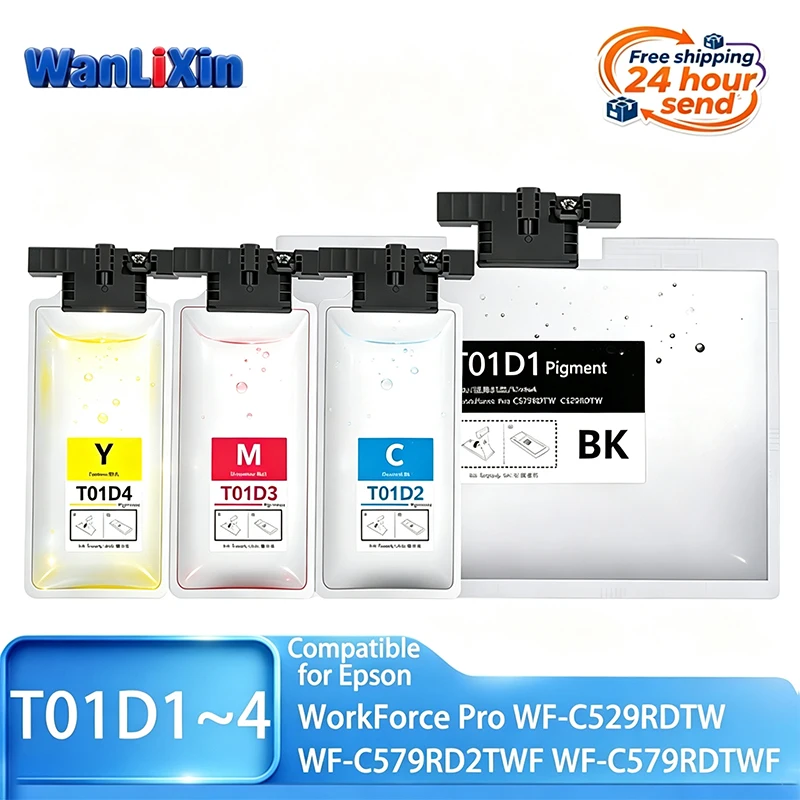 4 colors T01D1 T01D2 T01D3 T01D4 Ink Cartridge With Pigment Ink For Epson WorkForce Pro WF-C529RDTW WF-C579RD2TWF WF-C579RDTWF