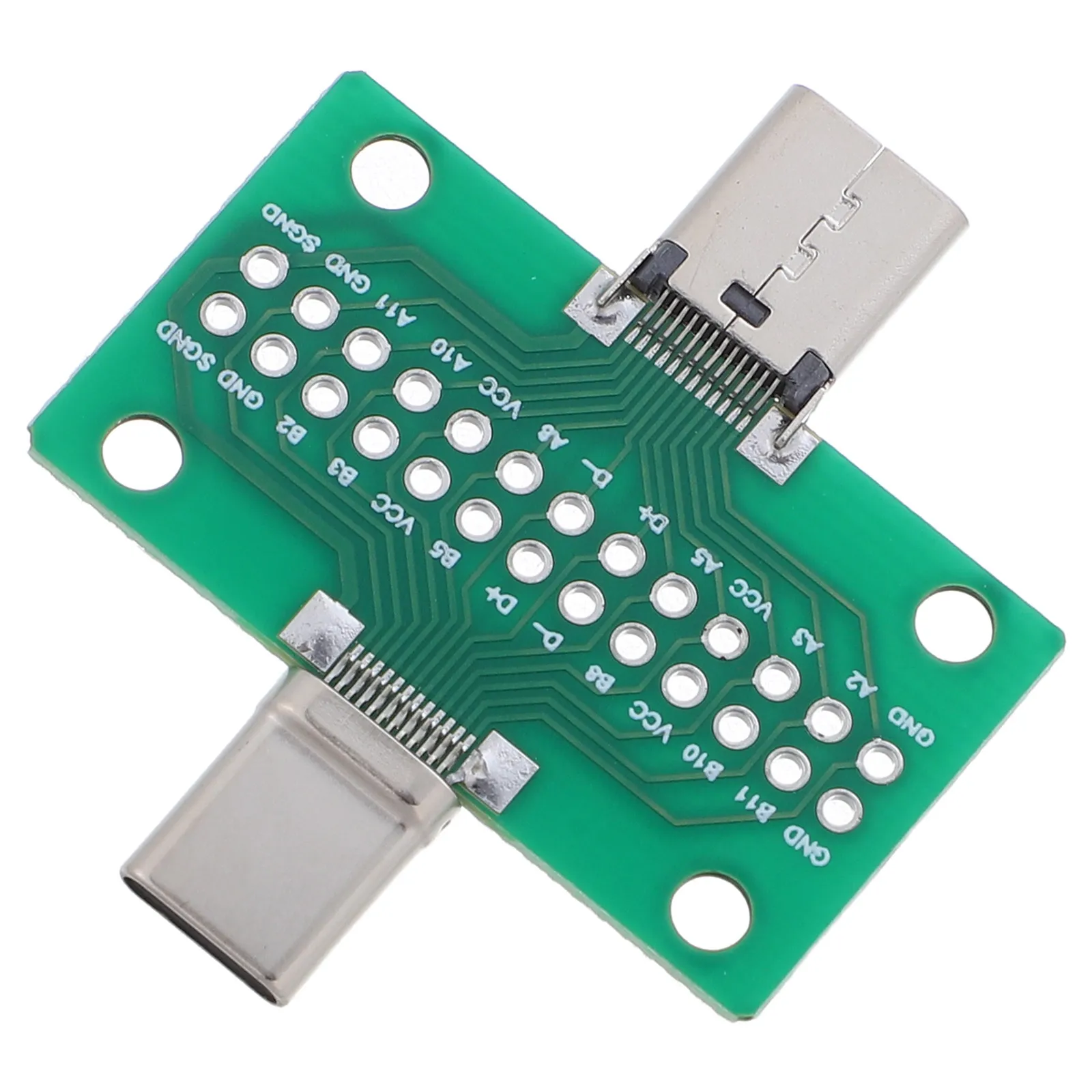 Type C Pin Board USB Type- Board Male to Female Dual-Sided Reversible Data Cable Adapter for Debugging Prototyping