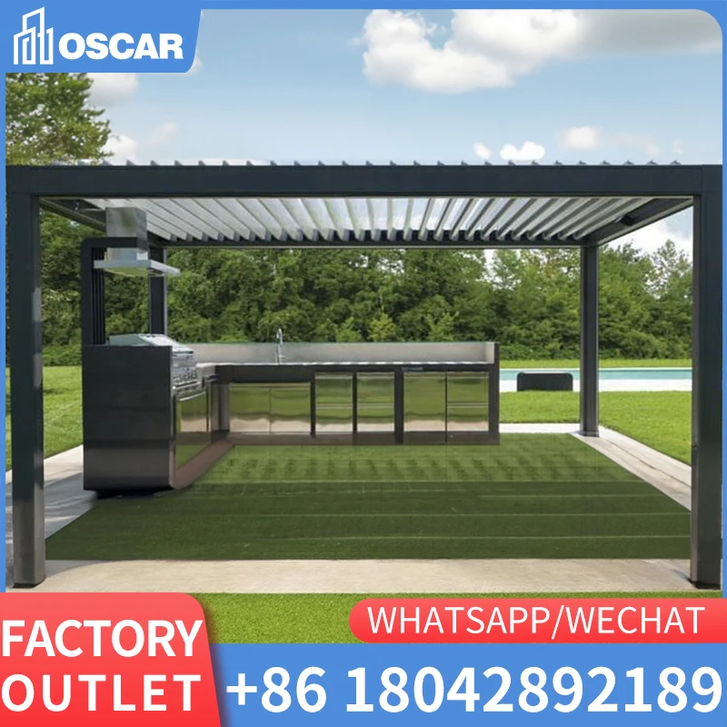 

OEM Factory 3x3 3x4 4x4 4x6 6x4m Aluminum Gazebo Pergola Motorized Garden Aluminium Louver Pergola