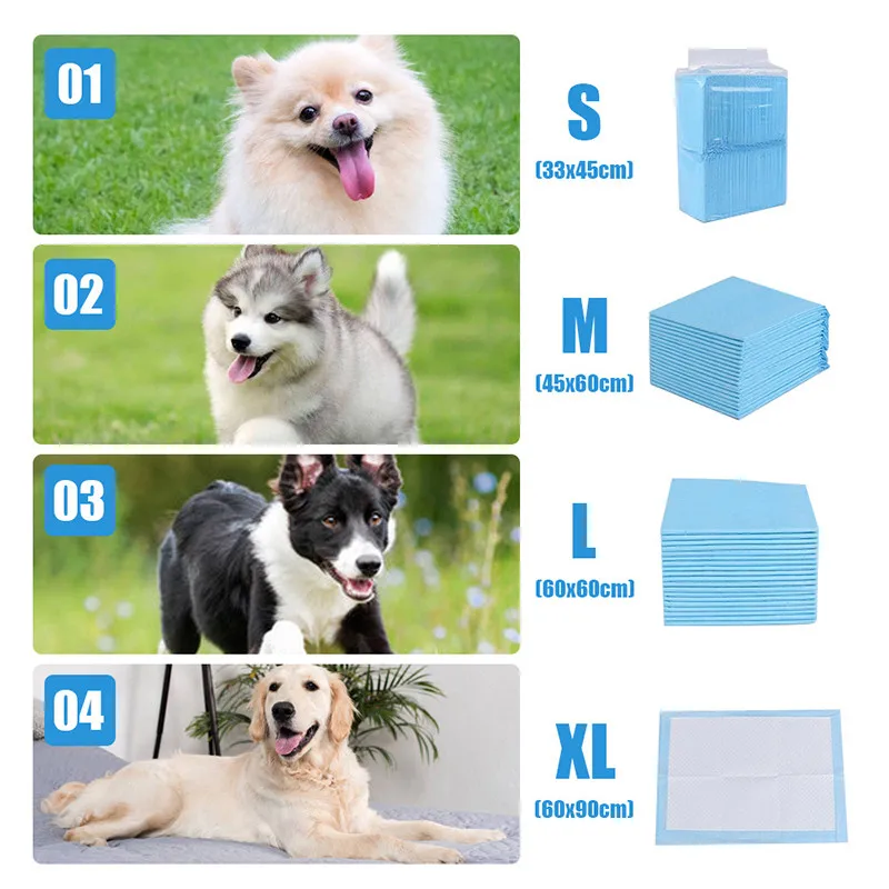 Diapers for Dogs Toilet Mat Pet Cats Diaper Disposable Diapers Dog Urine Pad Absorbent Diapers Waterproof Soakers Pee Nappy Pads