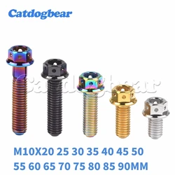 Catdogbear 4PCS M10 Bullone in titanio 20 25 30 35 40 45 50 55 60 65 70 75 80 85 90mmmm Flangia Vite a testa esagonale per bicicletta rimontata