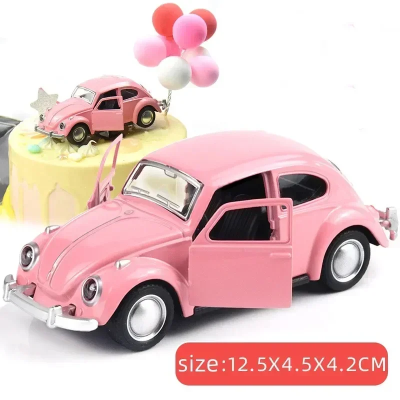 1:36 Simulation Alloy Car Model Retro Beetle Diecast Metal Classic Cars Mini Alloy Car Toys Cake Decoration For Boys Gift