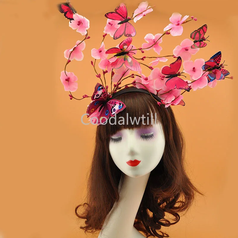 3D Butterfly Fascinator Hat Fashion Party Butterfly Headband Hair Band Photography Performance Hair Accessories For Women Girls