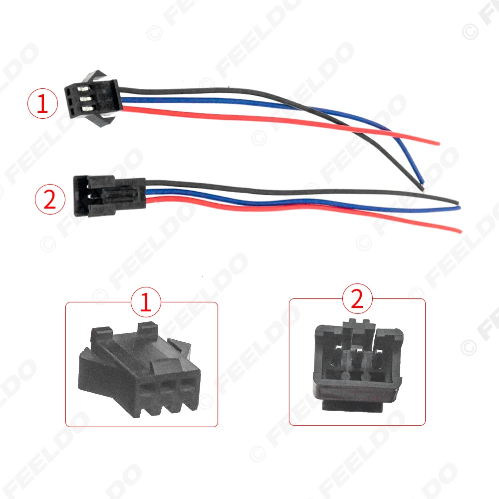 1Set Car 3PIN Headlight Pigtail Terminal Male To Female Plug Connecting Wiring For Auto Projector Lens Modification DIY Wire