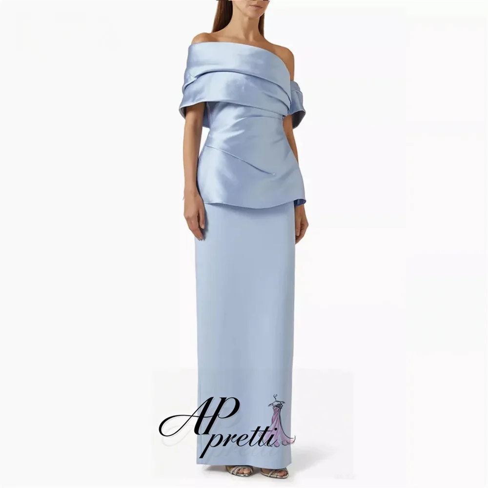 AP pretti Customized Elegant Multiple Colors Off The Shoulder Satin Party Dress Split Mermaid Evening Gown Dress Reception Dress