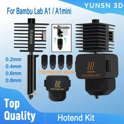 Bambu Lab A1 미니 핫엔드 키트, 깍지 경화 강철, 3D 프린터 핫엔드 노즐 어셈블리, 0.2mm, 0.4mm, 0.6mm, 0.8mm