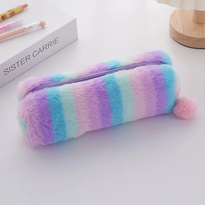 Gradient สีตุ๊กตาดินสอน่ารักเครื่องเขียนดินสอกระเป๋า Trousses Scolaires Estuches Escolares โรงเรียน Pencilcase