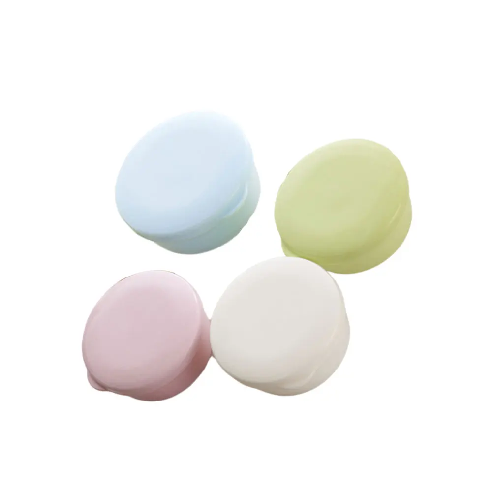 

4PCS Soap Dish with Lid Portable Bath Tray Holder Container Round Shape Draining Effect Easy Clean Long Use Shower Bathroom
