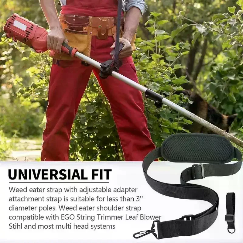 Adjustable Trimmer Shoulder Strap Breathable Padded Mesh Durable Hook For Lawn Care Yard Work Brush Cutter Accessories