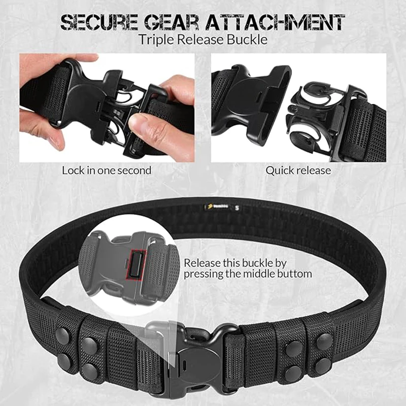 

VOTAGOO Duty Belt 5.08cm elt with hook lining, nylon tactical belt suitable for law enforcement personnel, equipped with 4 belt