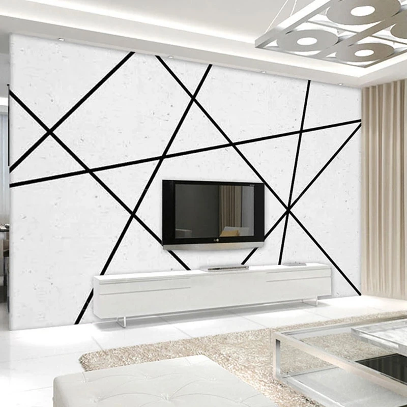 Customized 3D Photo Wallpaper Bedroom White Abstract Geometric Lines Mural Living room sofa TV background wall restaurant Hotel