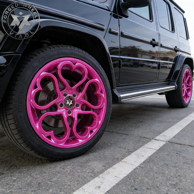 Viaol Chrome Pink 8-12 Inch Monoblock Forged Alloy Wheel 30mm/40mm 100mm New 5*120/5*130/5x112 for E550i X5 G63 G500 Concave