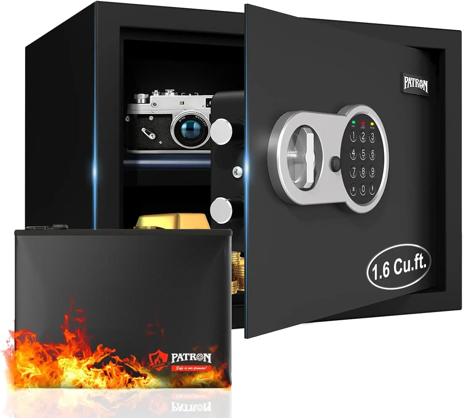 

1.6 Cu.ft. Fireproof Home Safe with Digital Keypad, Alarm & Removable Shelf for Documents Cash Jewelry