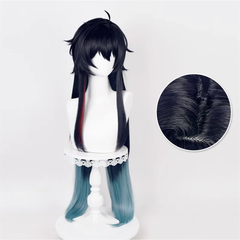 Jogo Honkai: Star Rail Dan Heng Peruca Cosplay, Cabelo Sintético, Resistente ao Calor, Cabelo Comprido, Acessórios de Festa de Halloween, Cor Mistura Props