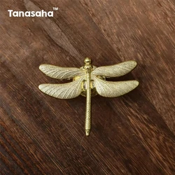 Copper Color Drawer Knobs Dragonfly-shaped Dresser Knobs Furniture Handles Insect Cabinet Pull Handles for Cabinets and Drawers