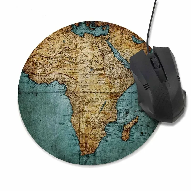 

Old-World Map Mouse Pad Round Map Mouse Mat Non-Slip Rubber Base Mousepad for Computer Laptop PC Gaming Working Office & Home