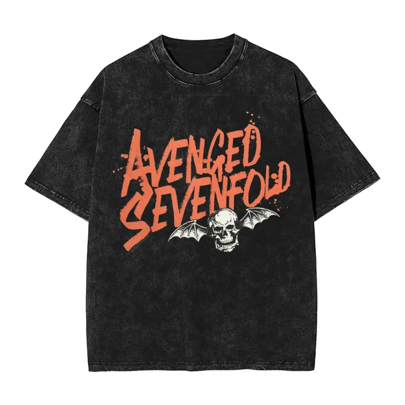 

Men Cotton Unique TShirt Avengeds Metal Band TShirts Crew Neck Sevenfolds Graphic Printed Loose Tee Shirt Short Sleeve Clothing
