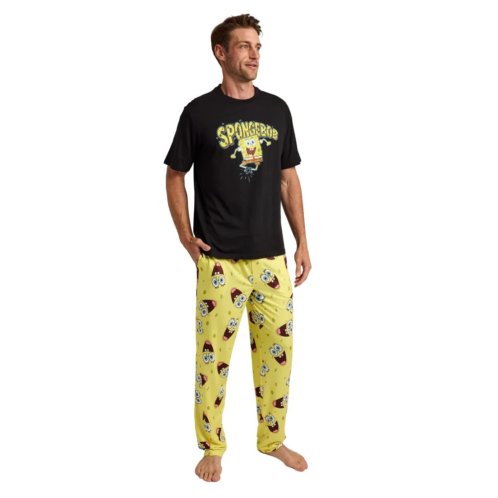 Comfortable Children's and Adults' Home Casual Wear, SpongeBob SquarePants Pajamas, Soft and Comfortable Fabrics, Family Wear