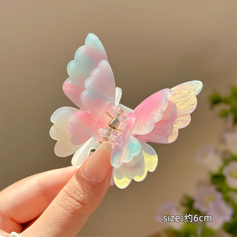 Butterfly Design Sweet Style Hair Claw Yirtree Acrylic Butterfly Hair Claws Butterfly Tortoise  main image 4