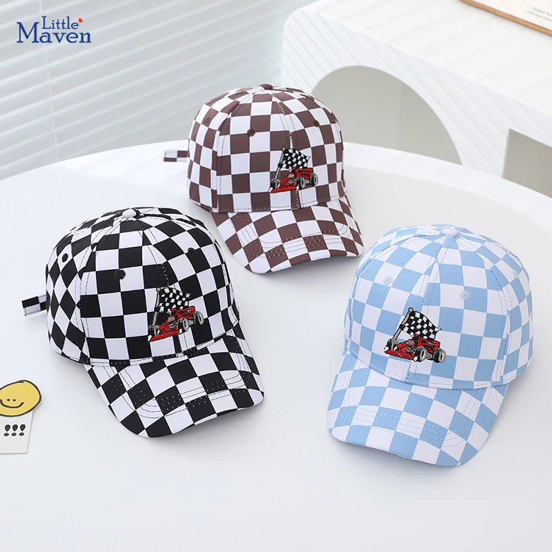 

School Boy Baseball Hats Embroidered Cartoon Race Car Children Outdoor Summer Kids Caps for 2-8Years Baby Sports Hats Cotton