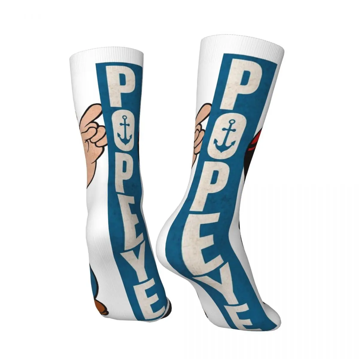 Happy Funny Cool Men's Socks Retro Harajuku P-Popeye The Sailor Cartoon Hip Hop Novelty Casual Crew Crazy Sock Gift Printed