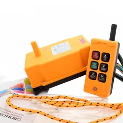 HS-6 6 Keys 1 Speed 2 Transmitter + 1 Receiver Hoist Industrial Wireless Crane Truck Remote Control Push Button Switch
