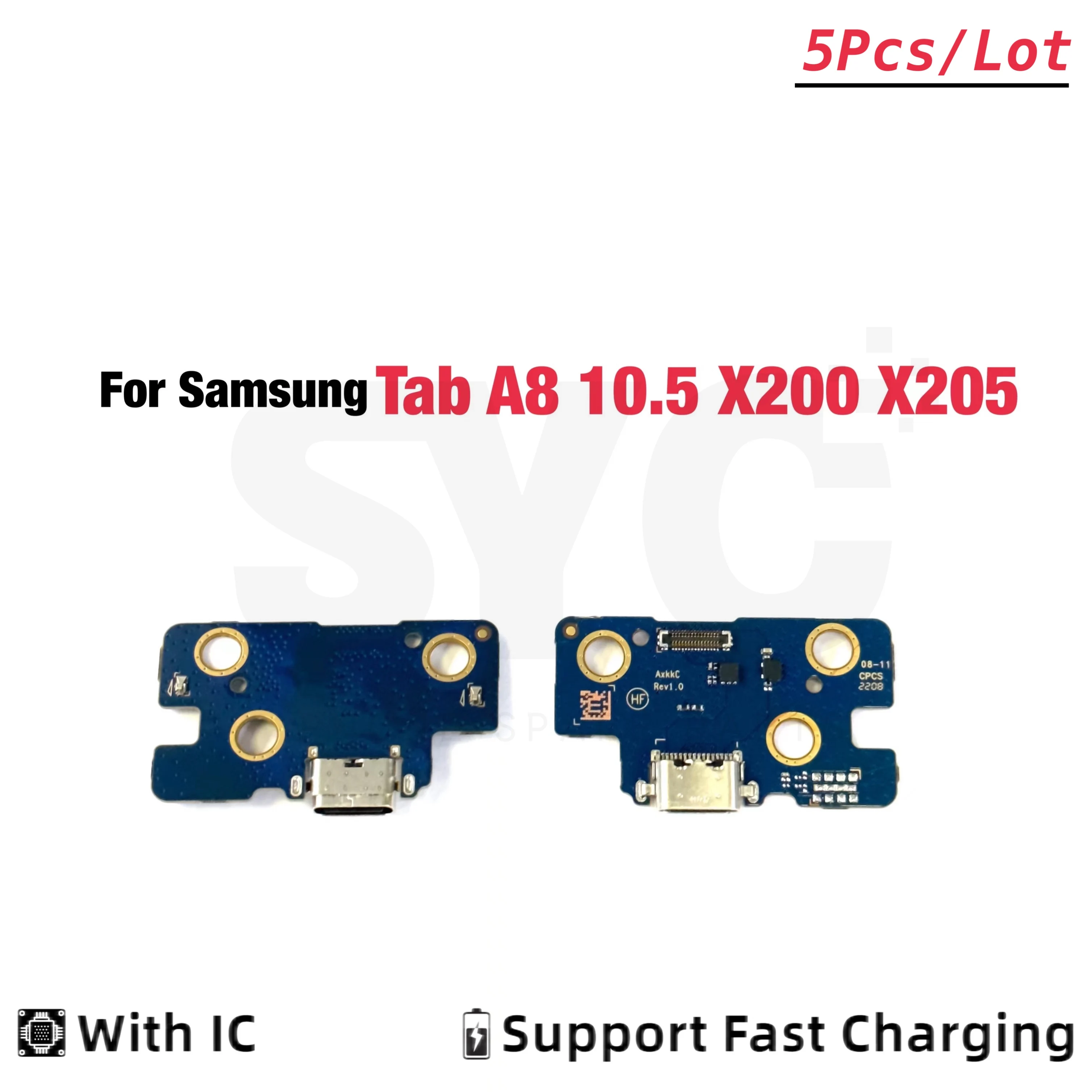 5 pçs/lote boa qualidade para samsung tab a8 10.5 2021 sm x200 x205 usb doca carregador porta de carregamento placa cabo flexível