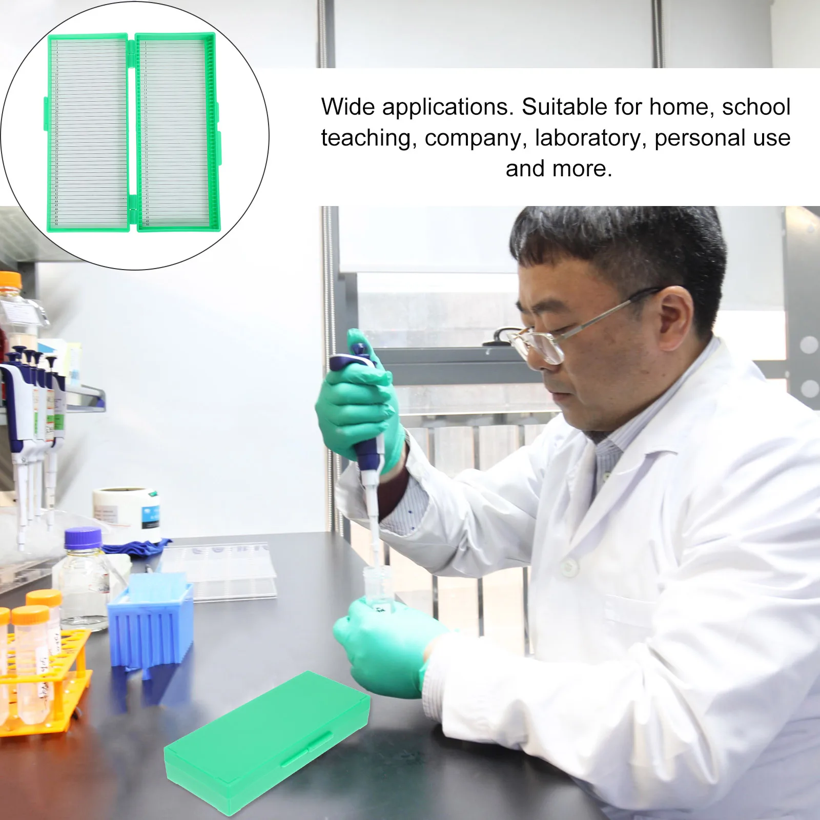 

Premium ABS Microscope Storage Organizer Glass Slide Container Home School Lab Use Sturdy Cases Holder Boxes