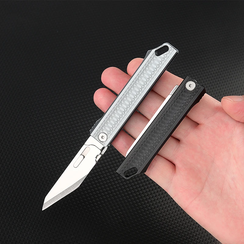 New 9cr Stainless Steel Detachable Blade High Hardness Aluminum Alloy Folding Knife Outdoor Camping Self-defense Utility Knife