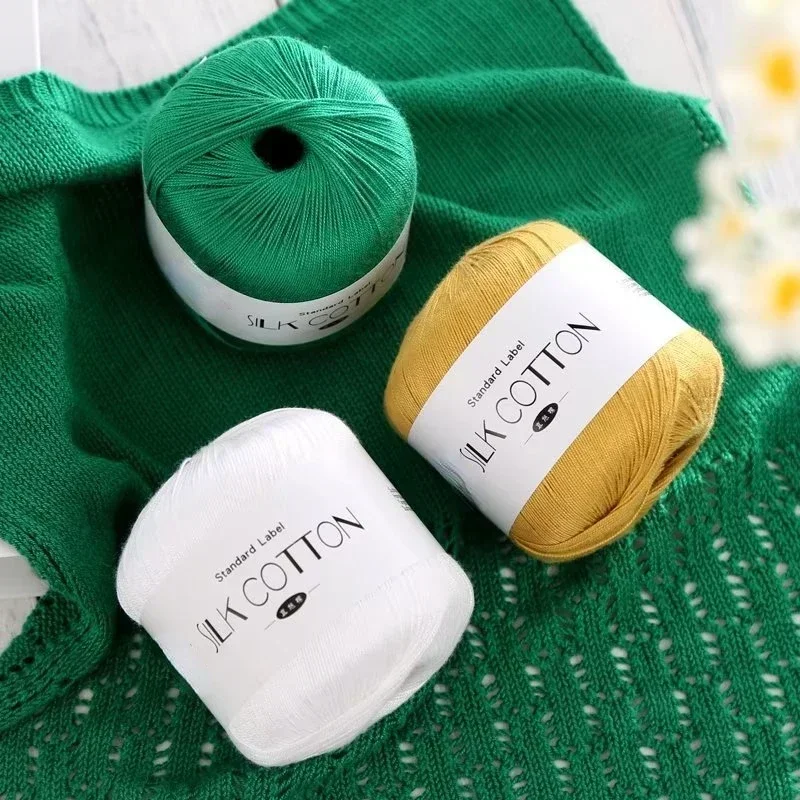 50g/PC Silk Lace Cotton Milk Crochet Yarn Baby Hand-Knitted Warm Soft Knitting Thread for Hand Knitting Supplies Cross Stitch