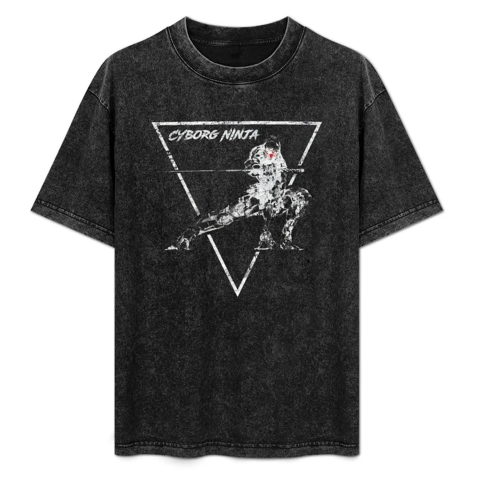Cyborg Ninja - Camiseta con emblema vintage y cuello redondo con estampado vintage